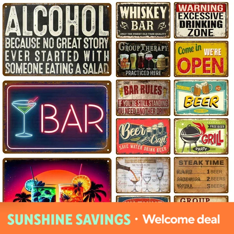 Wine Beer Europe - Metal Sign Whiskey Wine Alcohol Brand