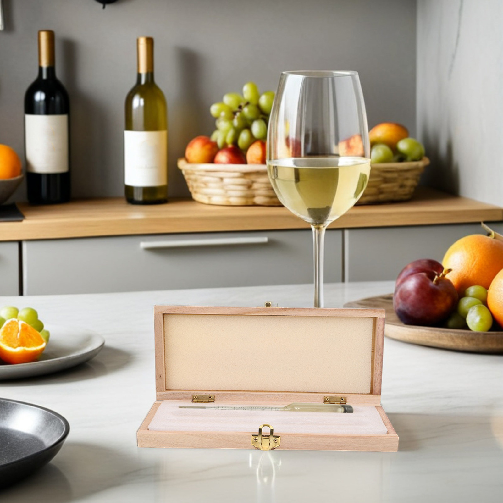 Wine Beer Spirit - Wooden Hydrometer Storage Box Foam Lined