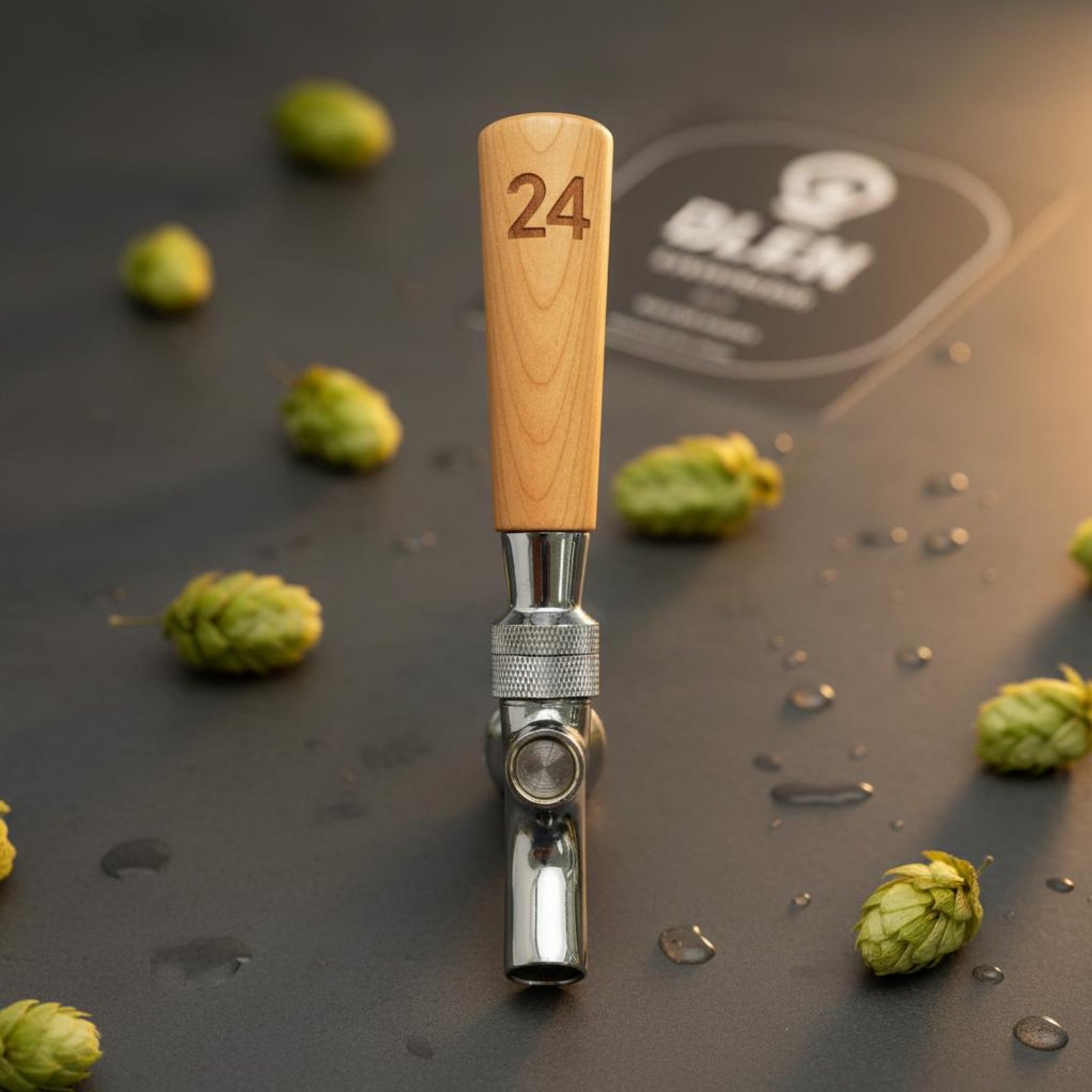 Wine Beer Usa - Short Wooden Beer Handle Solid Wood