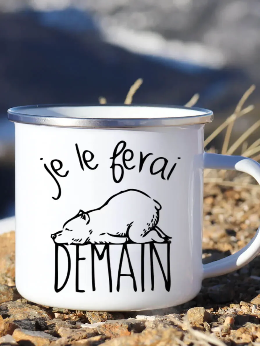 Cute Enamel Coffee Mug French  - огляд і ціна Wine Beer Best