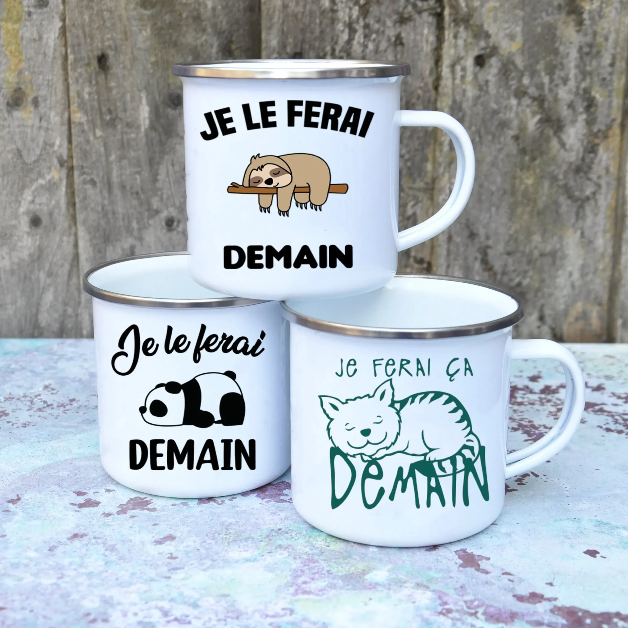 Cute Enamel Coffee Mug French  - огляд і ціна Wine Beer Best