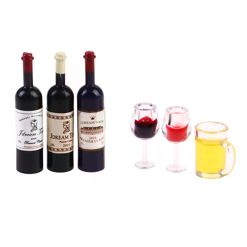 5Pcs 1:12 Dollhouse Miniature  - огляд і ціна Wine Beer Europe