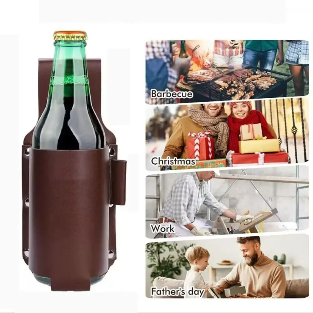 PU Leather Beer Bottle Waist H - огляд і ціна Wine Beer Holder