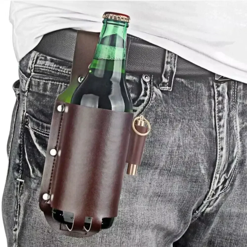 PU Leather Beer Bottle Waist H - огляд і ціна Wine Beer Holder