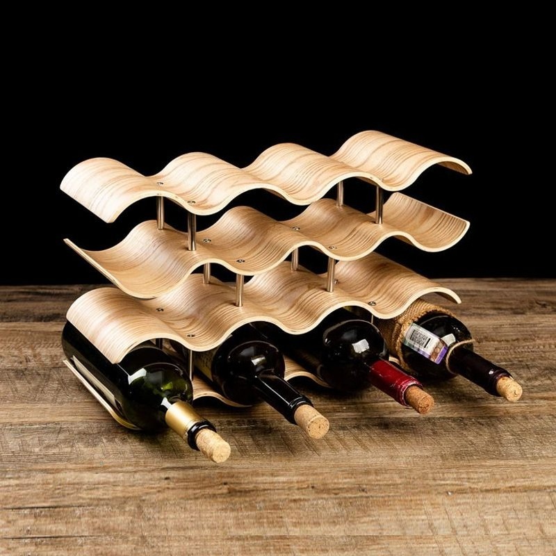 Wavy Wine Bottle Holders Woode - огляд і ціна Wine Beer Holder