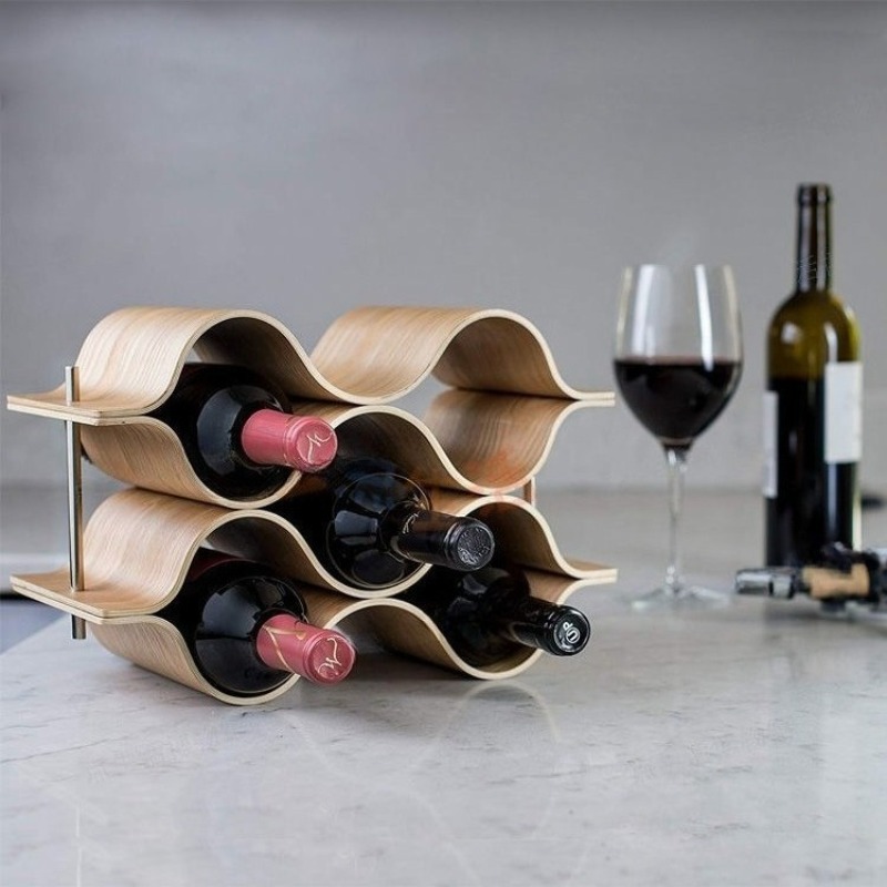 Wavy Wine Bottle Holders Woode - огляд і ціна Wine Beer Holder