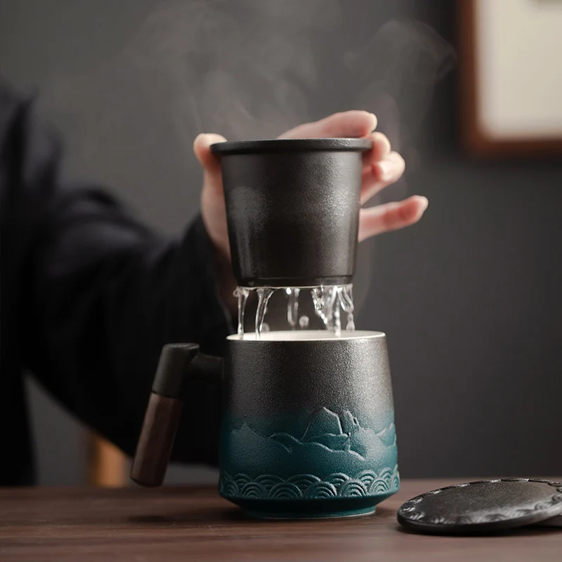 Ceramic Strainer Tea Cup Mug w - огляд і ціна Wine Bottle Size