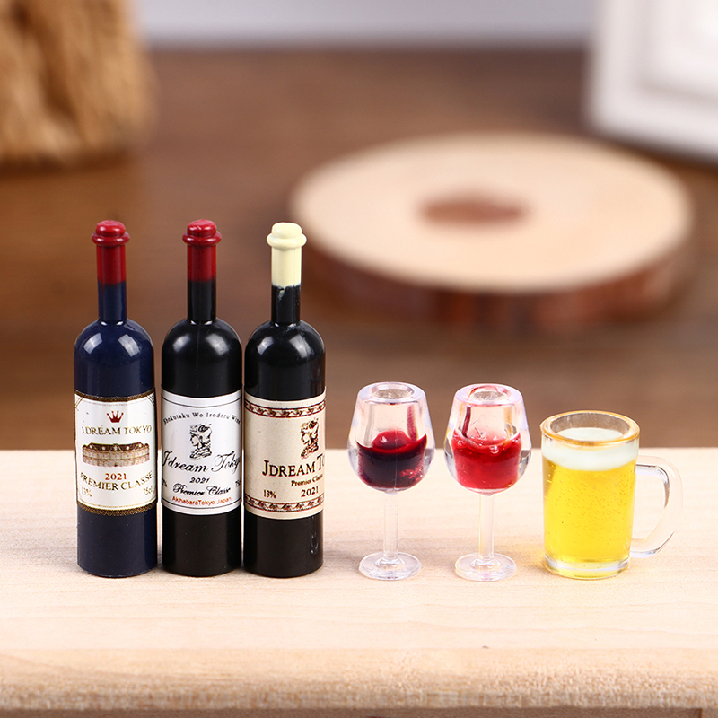 5 Pcs 1:12 Dollhouse Miniature - огляд і ціна Wine Beer Europe