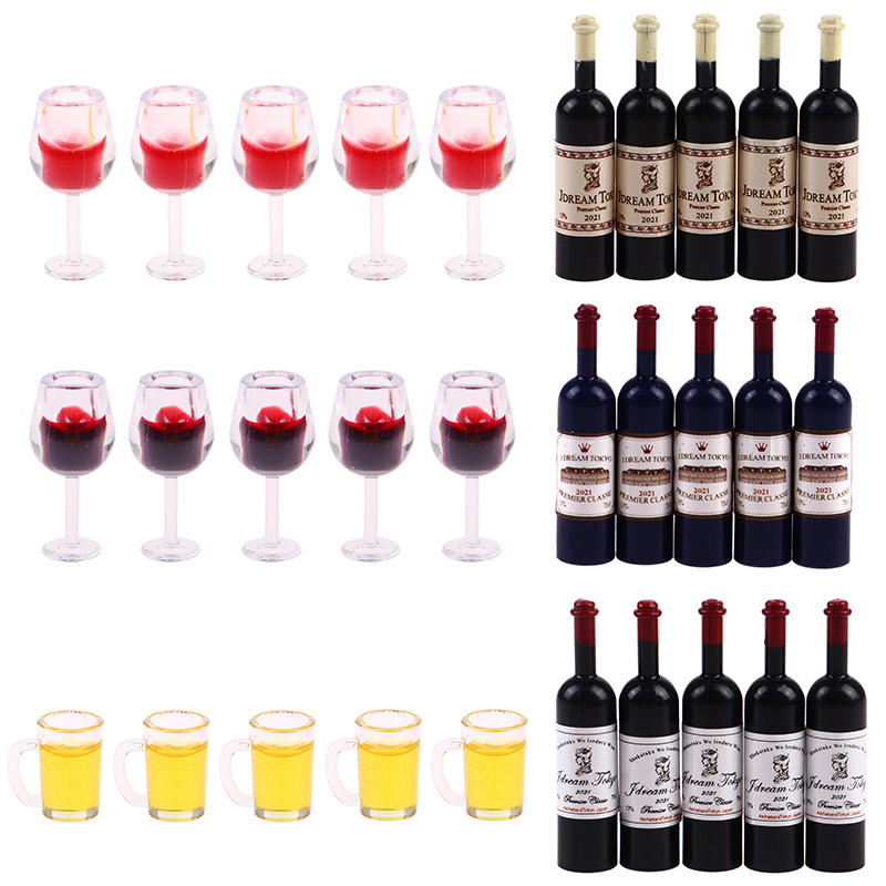 5 Pcs 1:12 Dollhouse Miniature - огляд і ціна Wine Beer Europe
