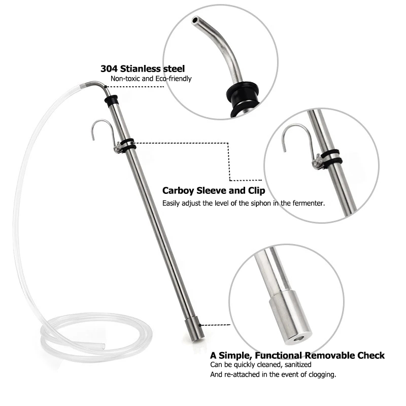 Stainless Steel Beer Siphon Wi - огляд і ціна Beer Wine Kit