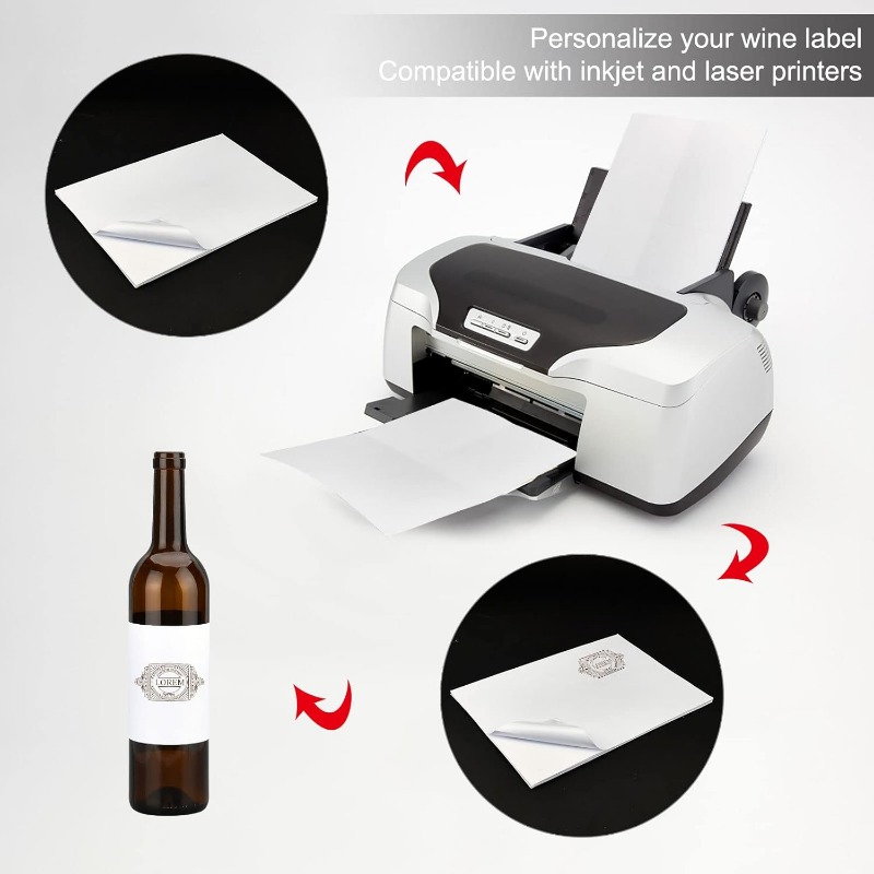 20 Sheets/100pcs Blank Wine La - огляд і ціна Wine Bottle Size