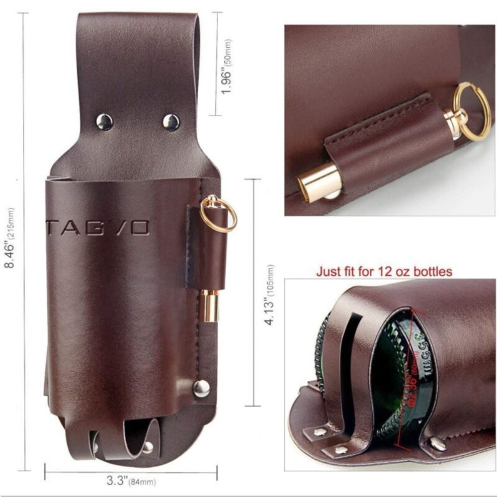 PU Leather Beer Bottle Waist H - огляд і ціна Wine Beer Holder