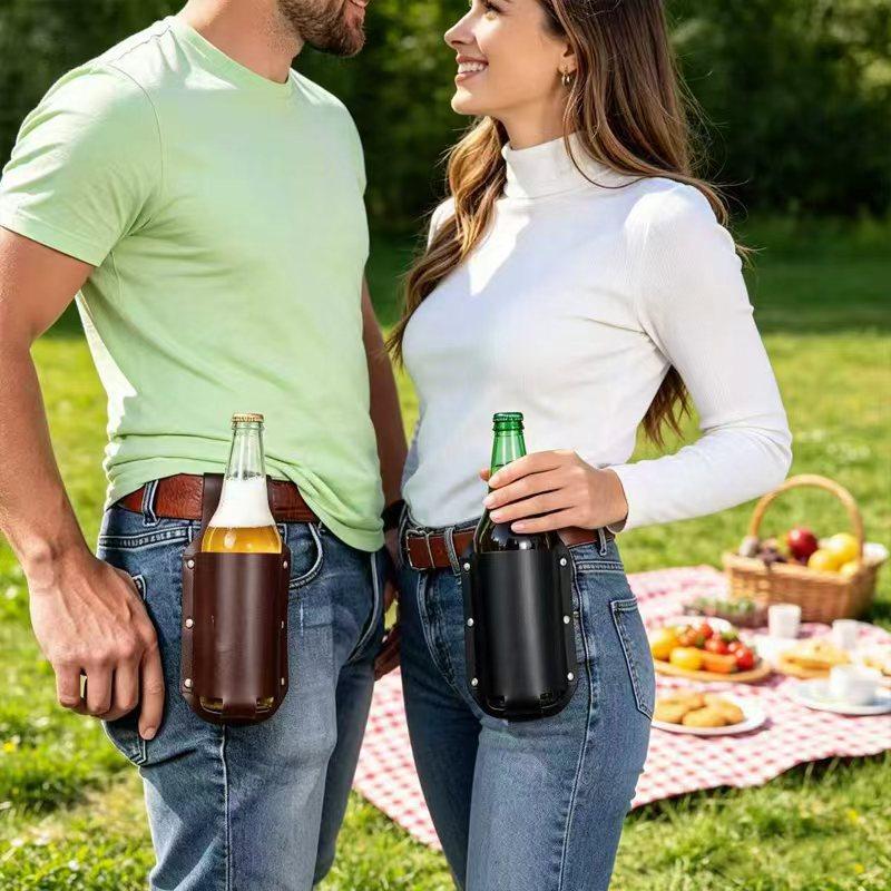 1Pcs Premium Leather Beer Bott - огляд і ціна Wine Beer Holder