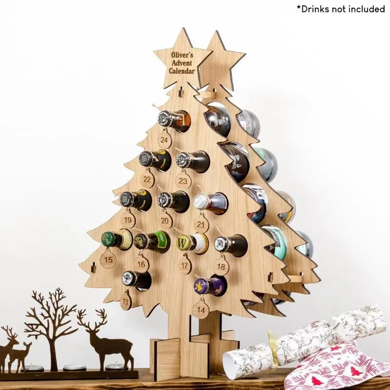 Christmas Tree Wooden Wine Rac - огляд і ціна Wine Beer Holder